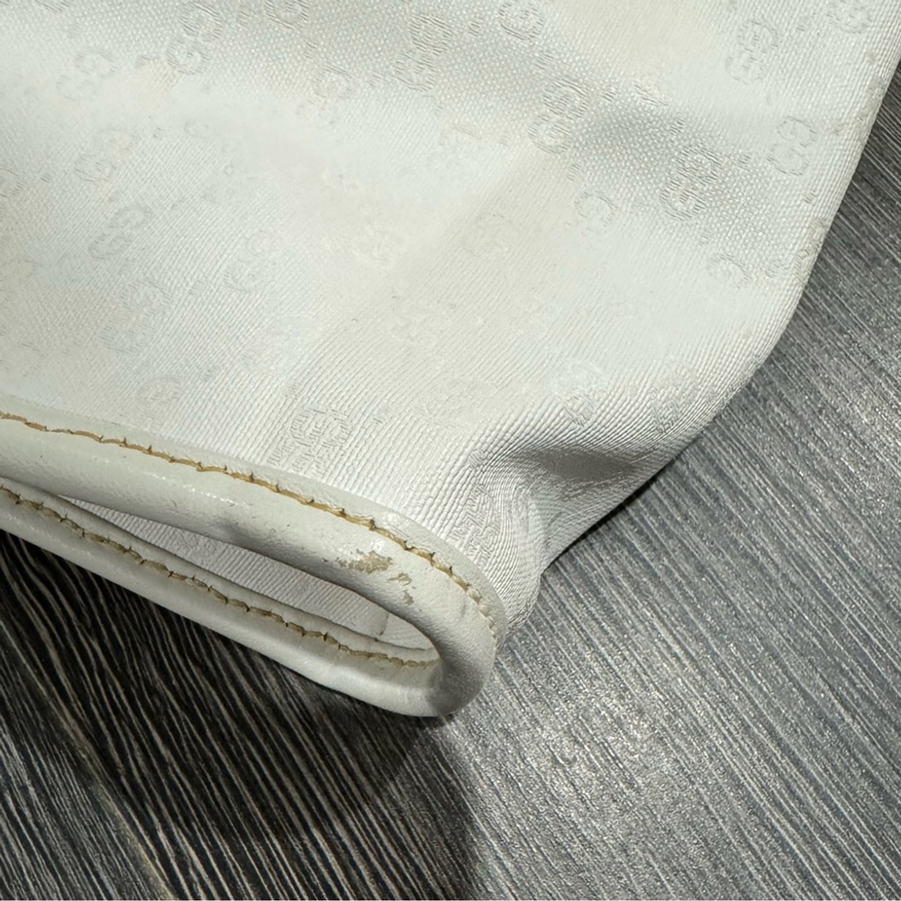 Vintage Gucci Interlocking GG Clutch purse shoulder bag ivory gold authentic - Picture 12 of 16